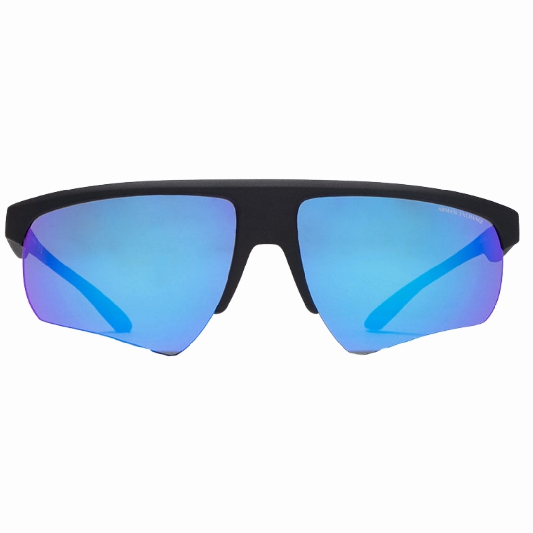 Armani Exchange Blue Mirrored Lens Black Sunglasses