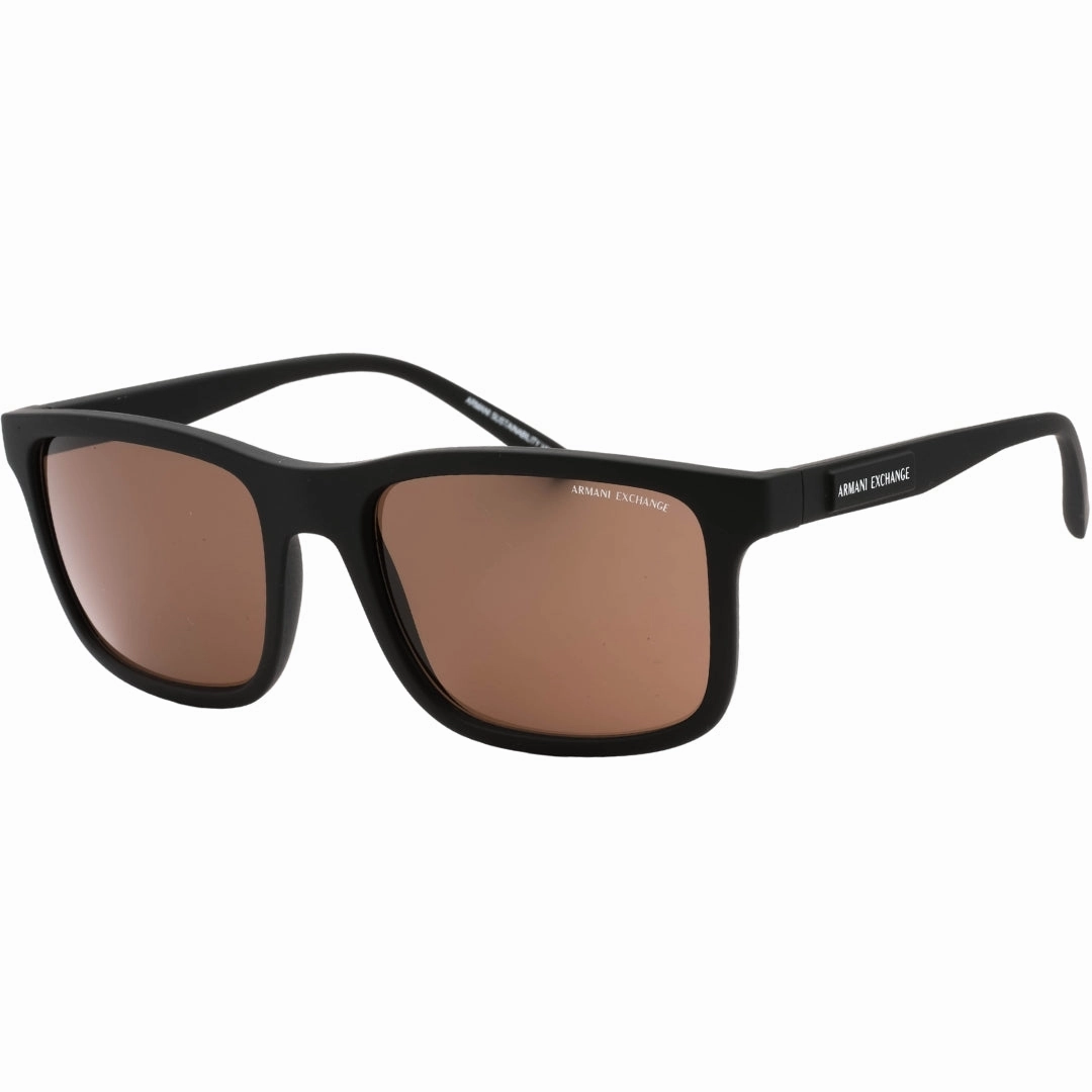 Armani Exchange Brown Lens Black Sunglasses