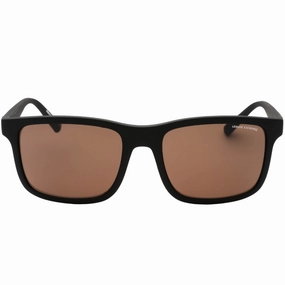 Armani Exchange Brown Lens Black Sunglasses