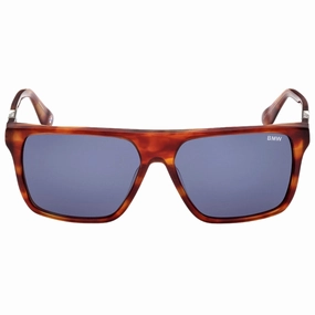BMW Red Havana Framed Blue Lensed Sunglasses