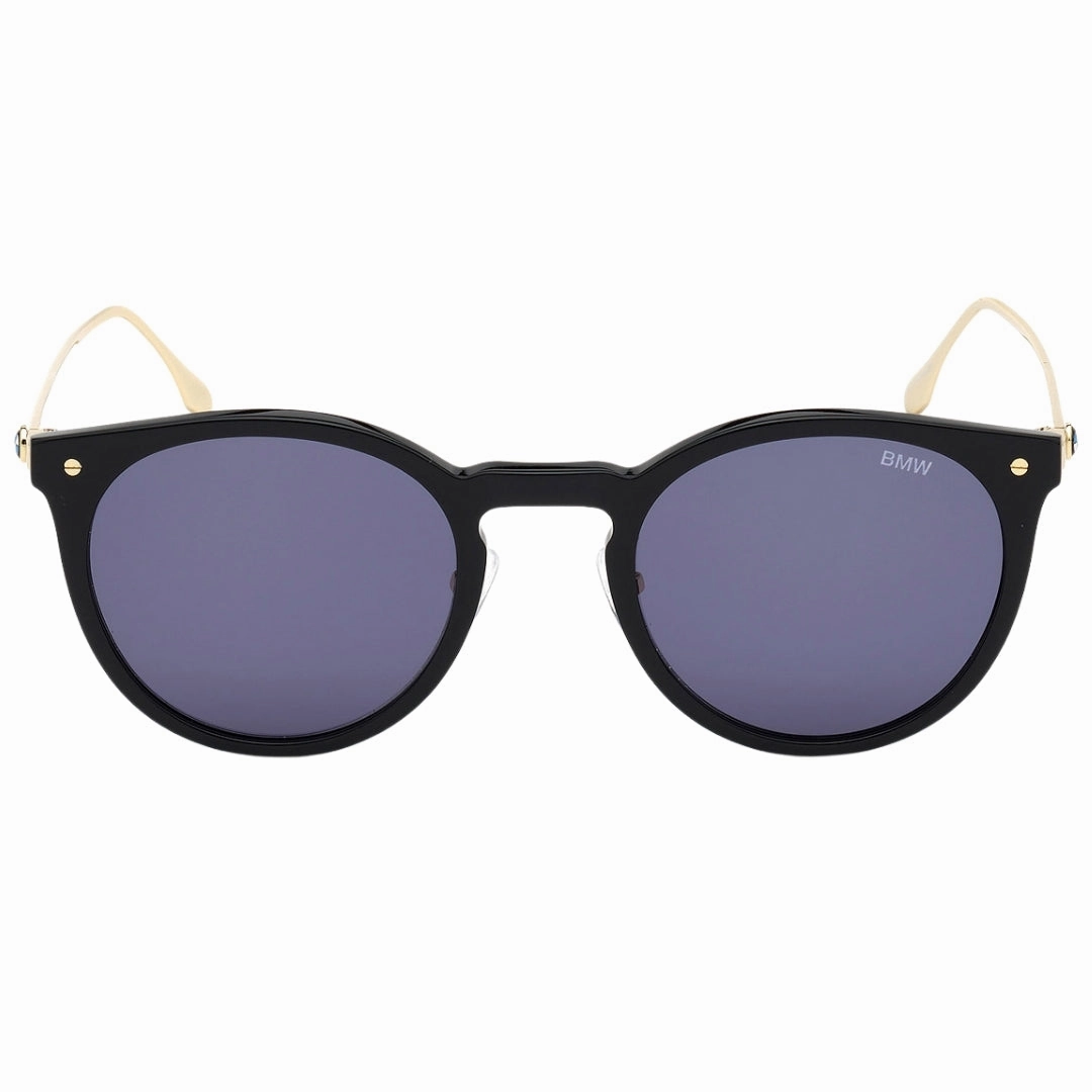 BMW Shiny Black Framed Blue Lens Sunglasses