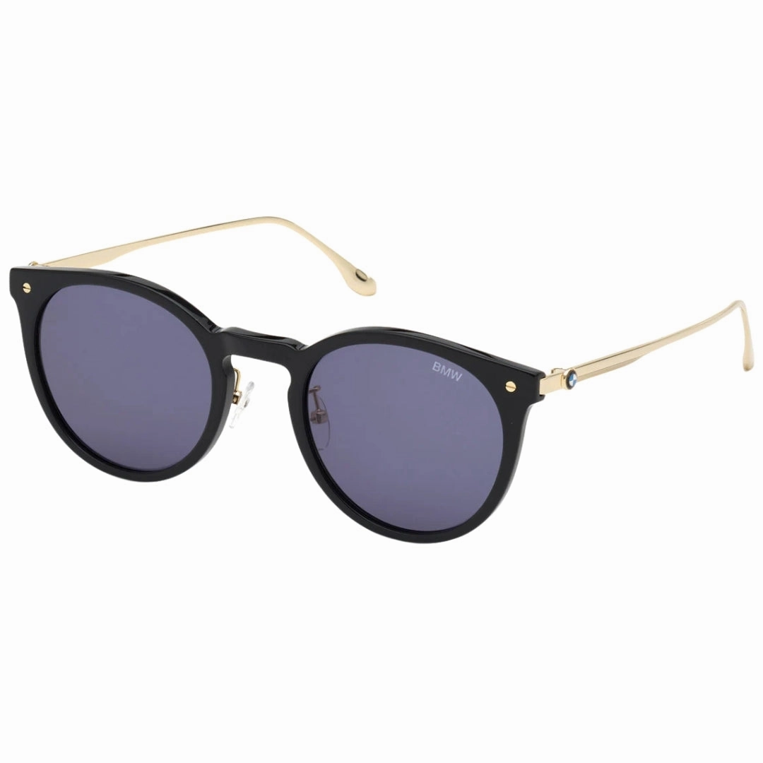 BMW Shiny Black Framed Blue Lens Sunglasses