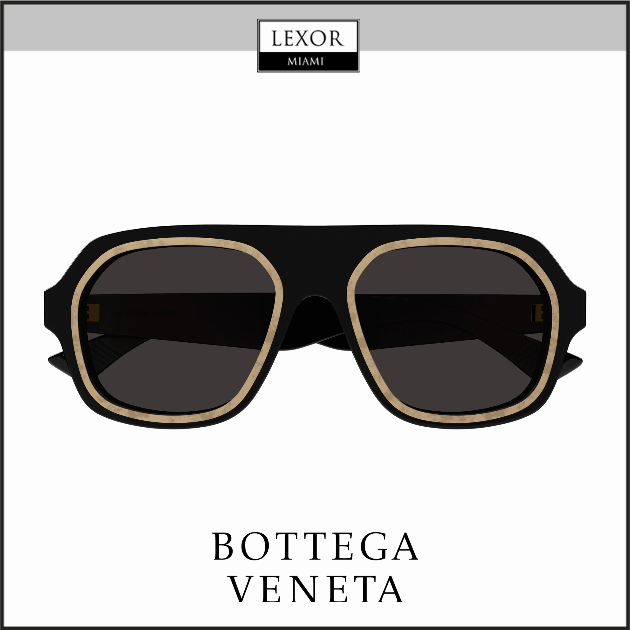 Bottega Veneta BV1217S-001 53 Sunglass MAN RECYCLED ACE