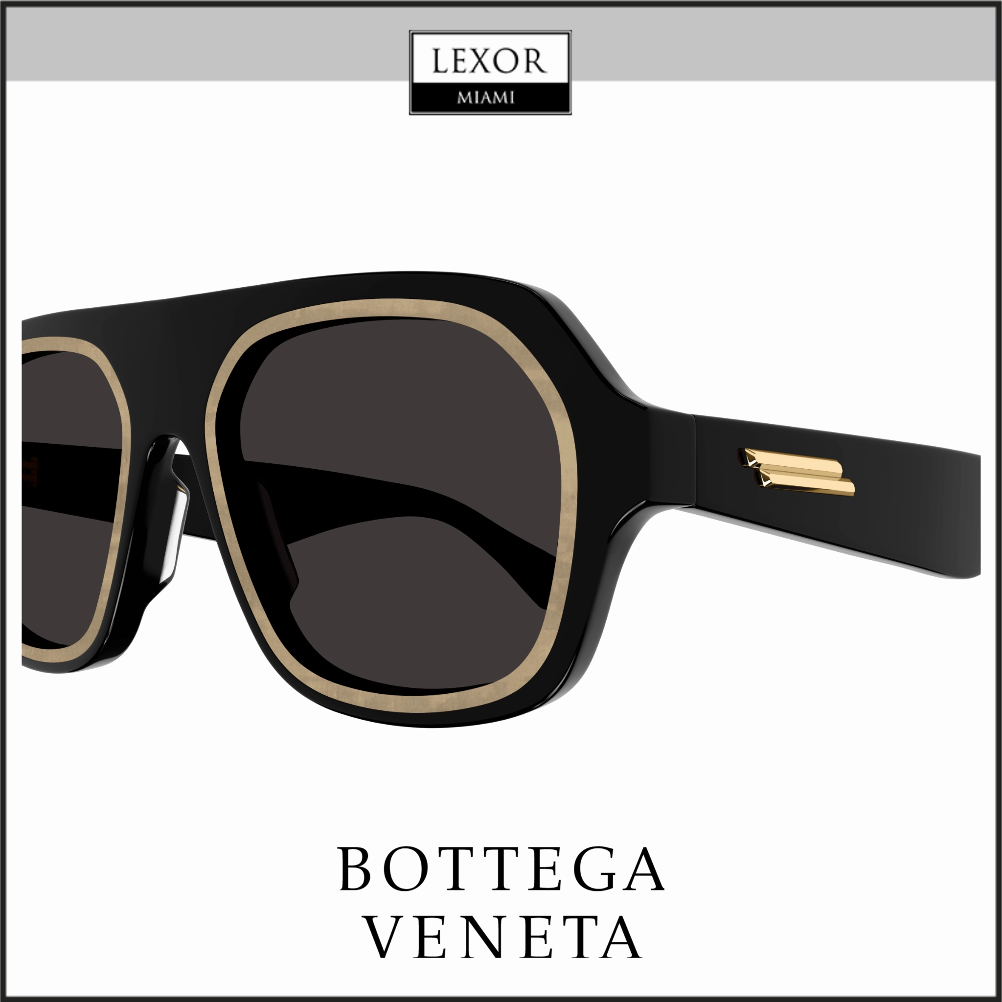 Bottega Veneta BV1217S-001 53 Sunglass MAN RECYCLED ACE