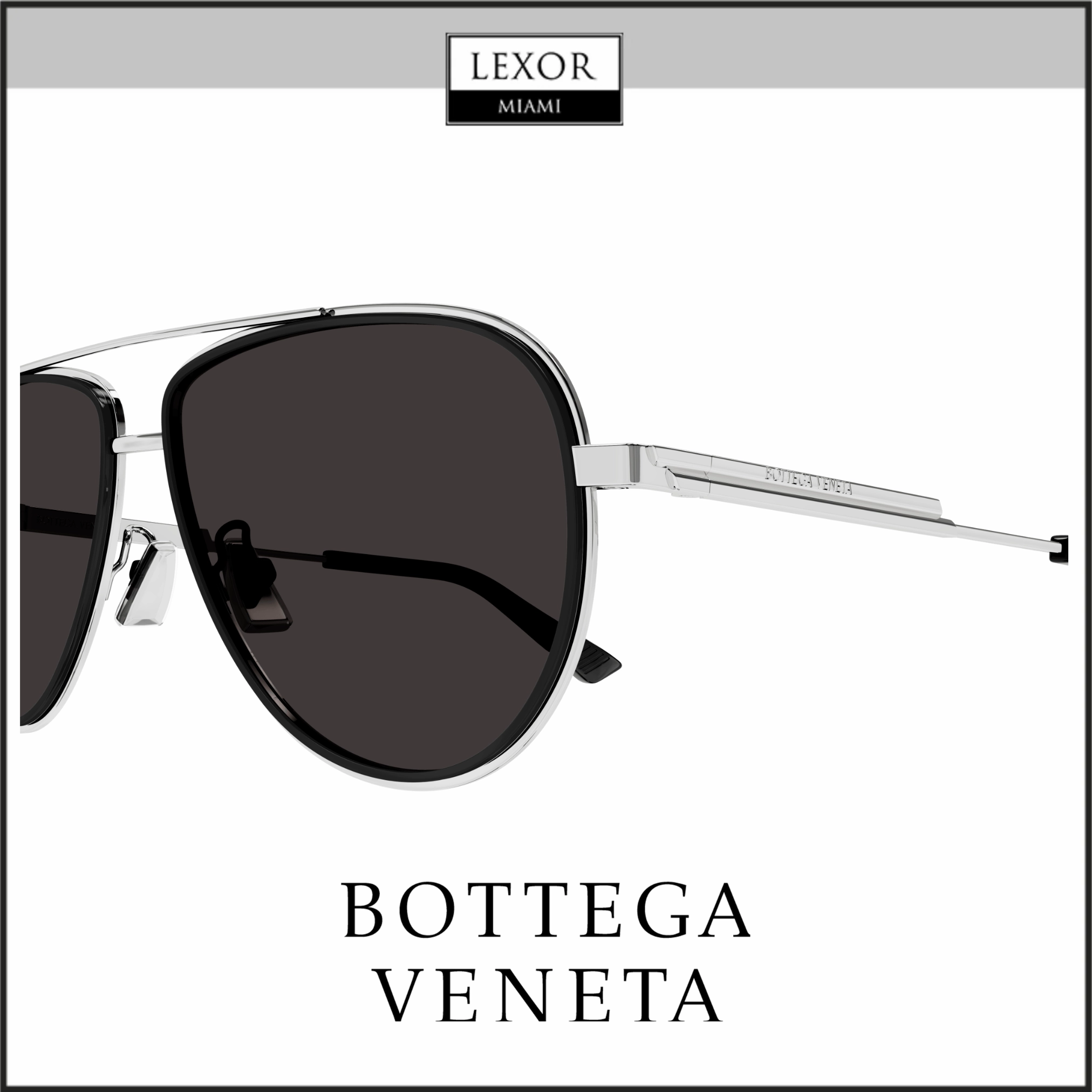 Bottega Veneta BV1240S-003 59 Sunglass MAN METAL