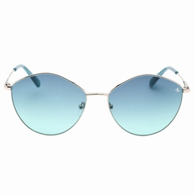 Calvin Klein Blue Gradient Lensed Silver Sunglasses