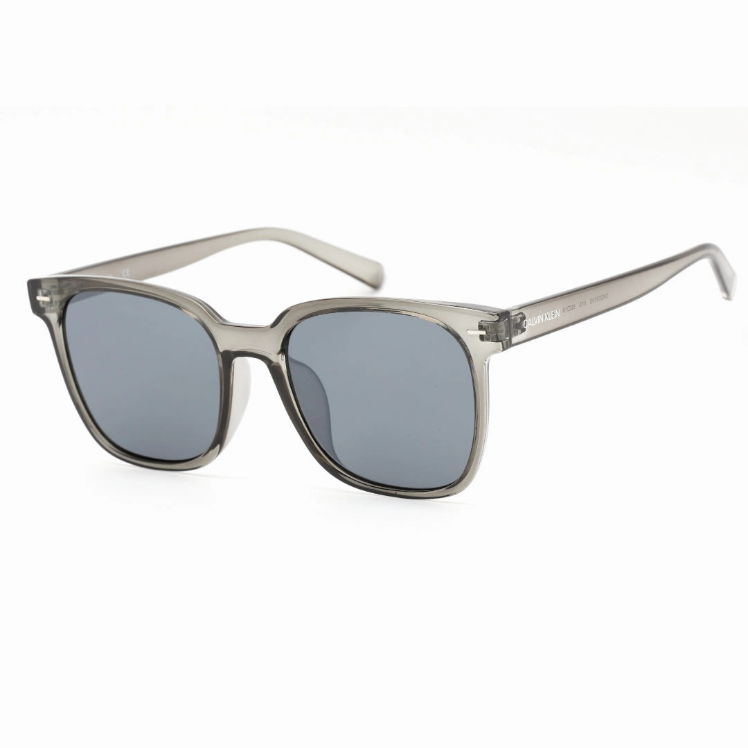Calvin Klein Crystal Smoke Frame Gunmetal Mirror Lensed Sunglasses