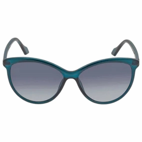 Calvin Klein Crystal Teal Framed Grey Gradient Lensed Sunglasses