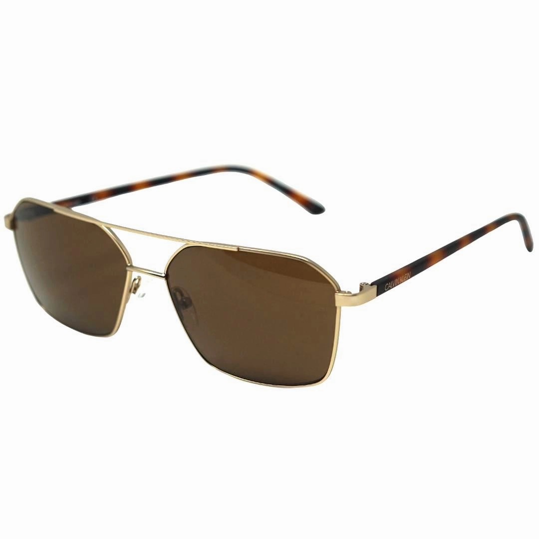 Calvin Klein Havana Brown Arms Gold Sunglasses