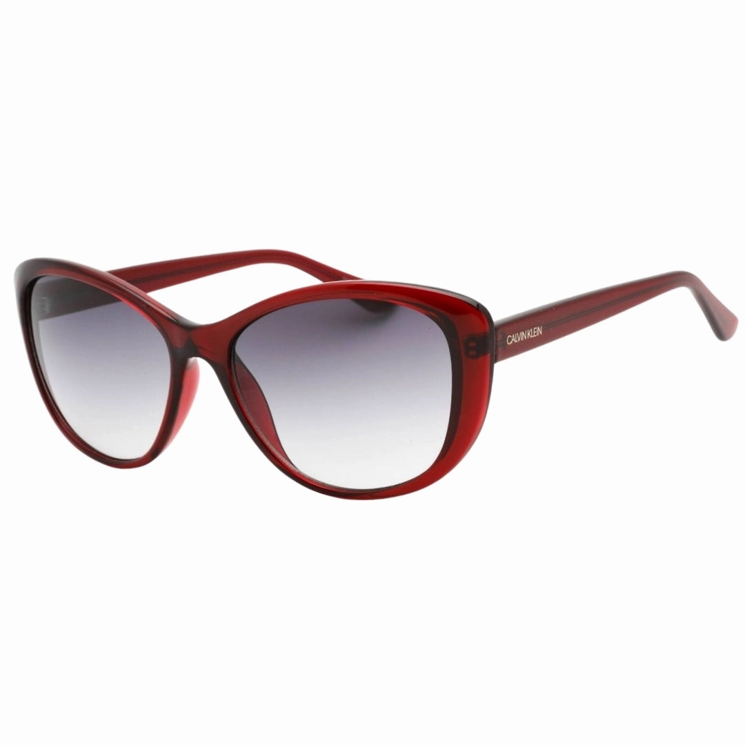 Calvin Klein Milky Burgundy Framed Grey Gradient Lensed Sunglasses
