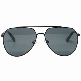 Calvin Klein Solid Smoke Lens Shiny Black Sunglasses
