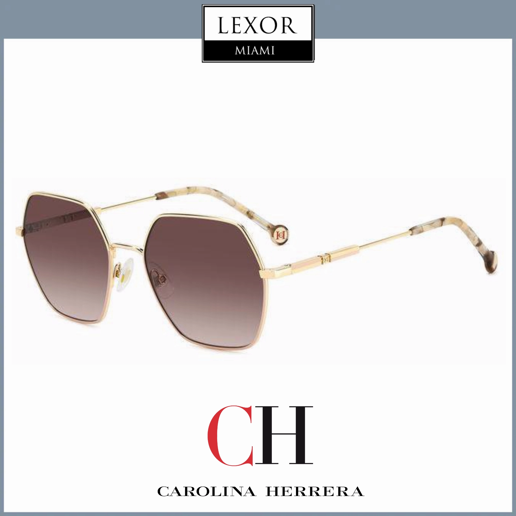 Carolina Herrera Sunglasses HER 0183/S BKU GOLDNUDE Women