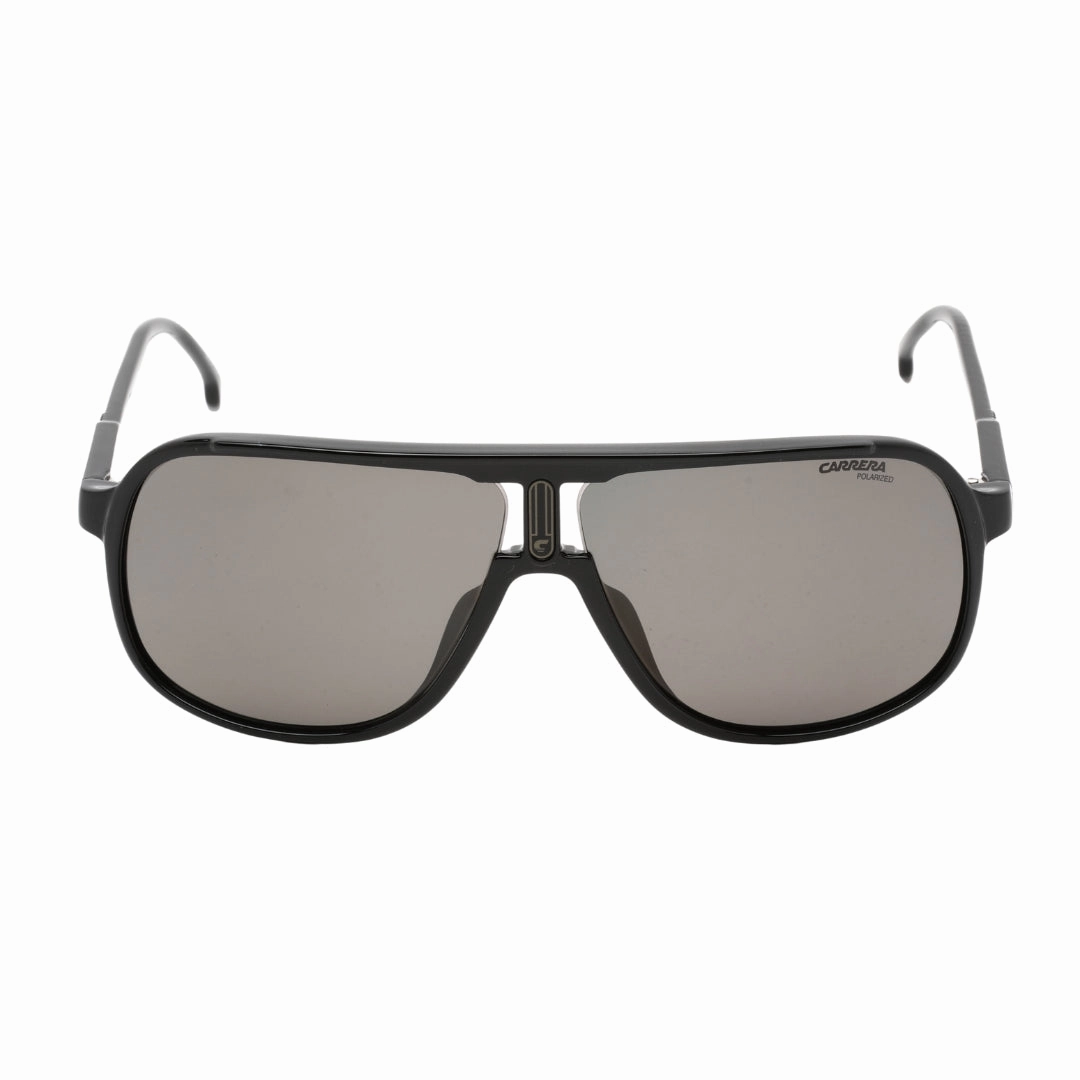 Carrera Black Pilot Frame Grey Polarized Lens Sunglasses