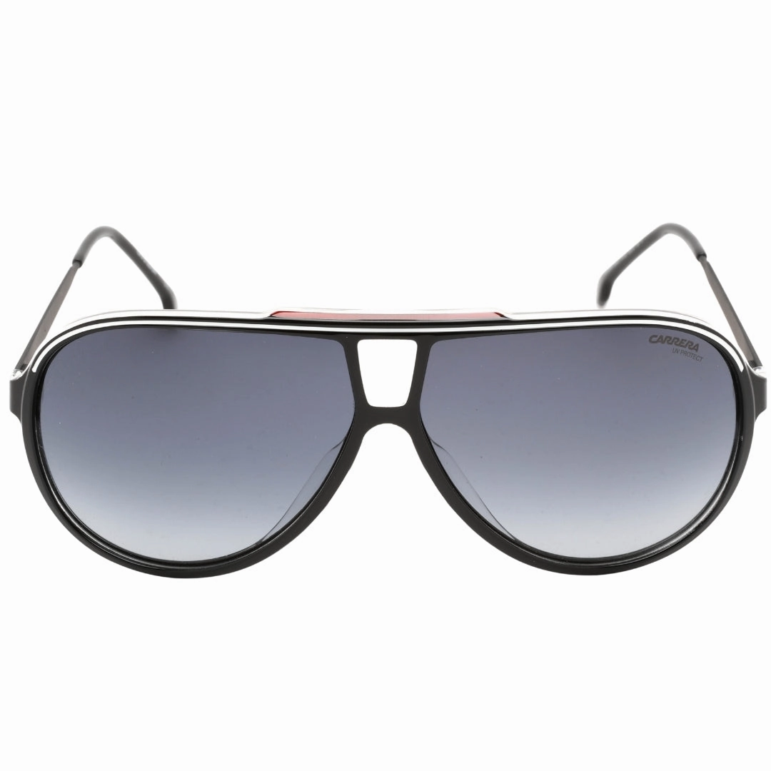 Carrera Grey Shaded Lens Red Detail Black Sunglasses
