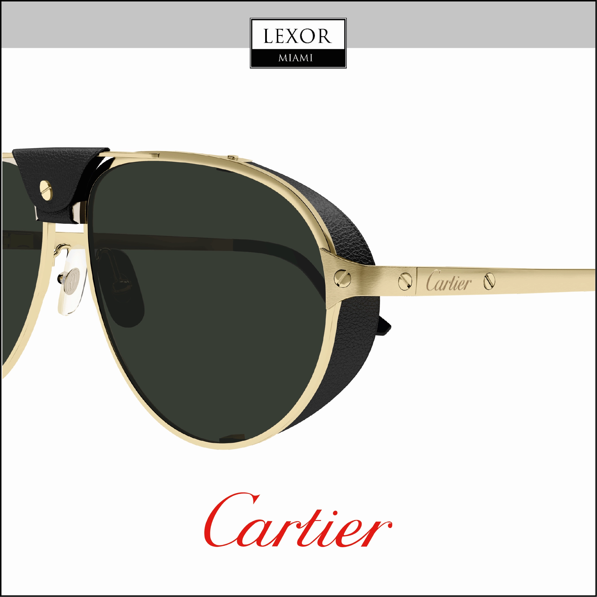 Cartier CT0296S-001 Santos de Cartier Unisex Sunglasses