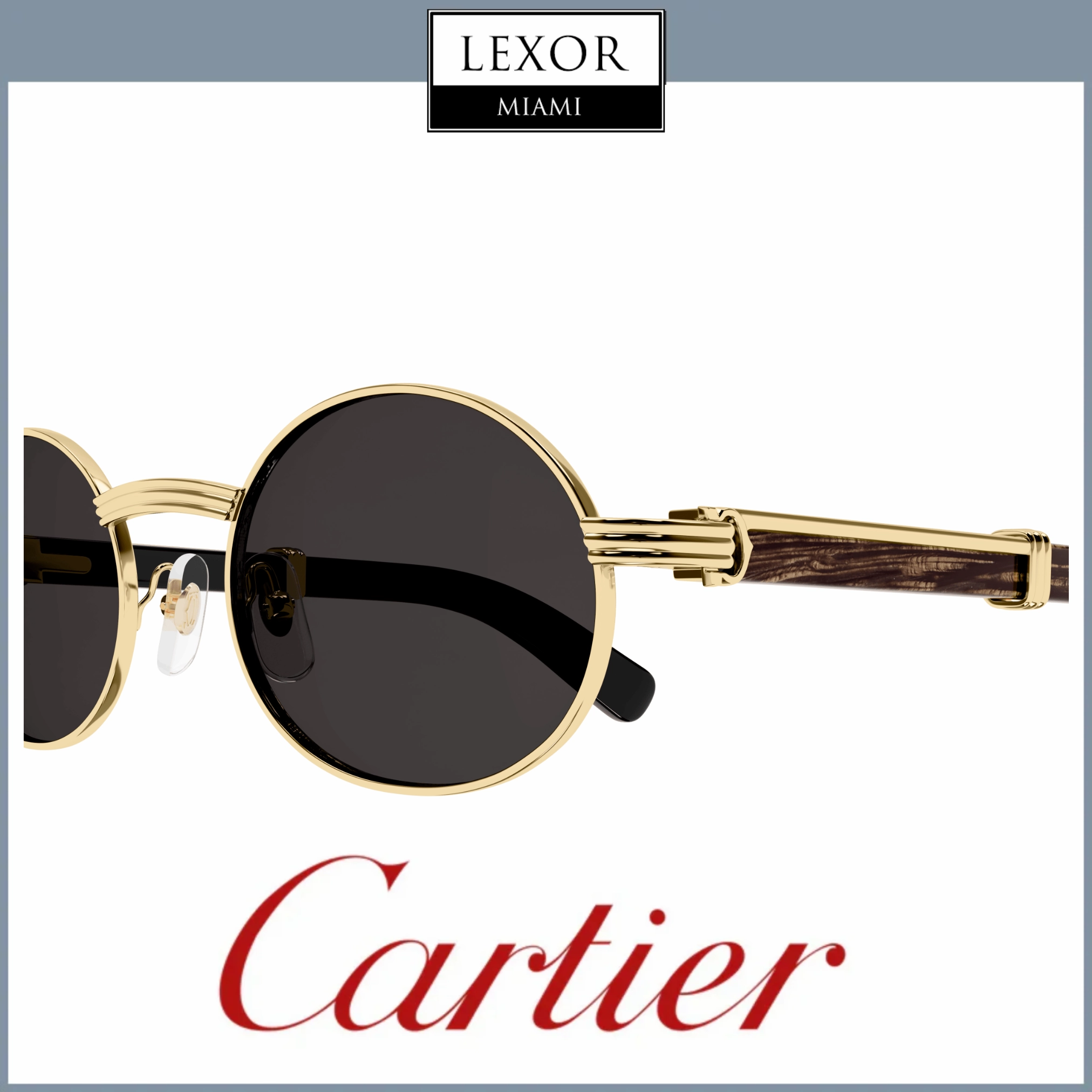Cartier HORN Sunglasses CT0464S-005 55 Men upc 843023175788