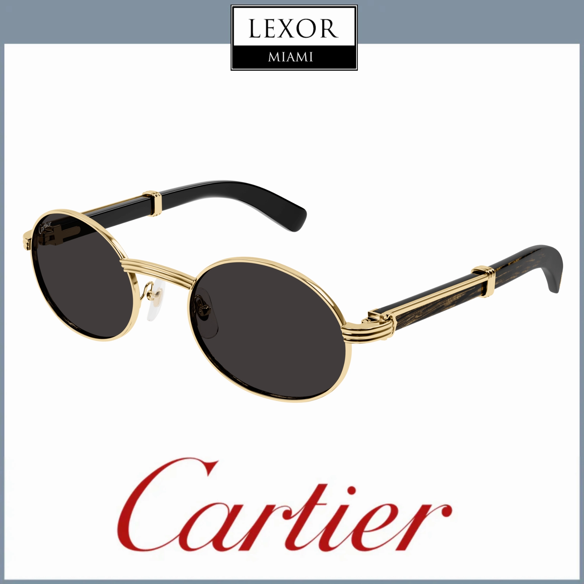 Cartier HORN Sunglasses CT0464S-005 55 Men upc 843023175788