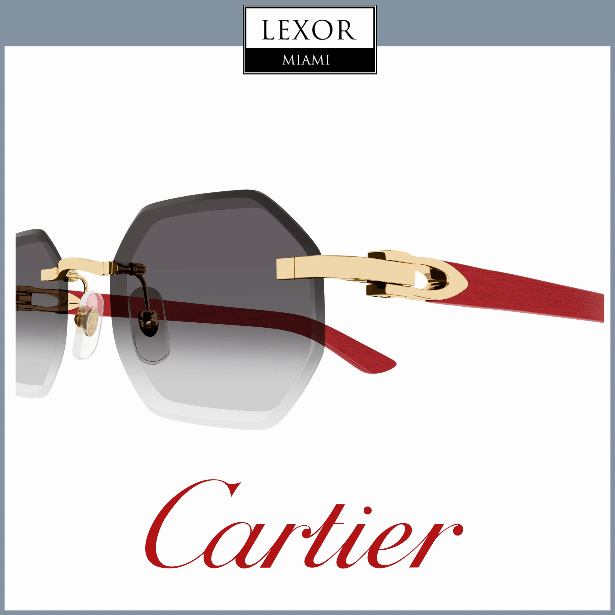 Cartier Sunglass CT0439S-003 54 Man METAL WOOD