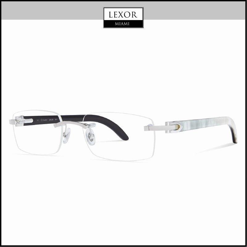 Cartier White Buffalo Horn CT0046O 002 53 Optical Frame Unisex