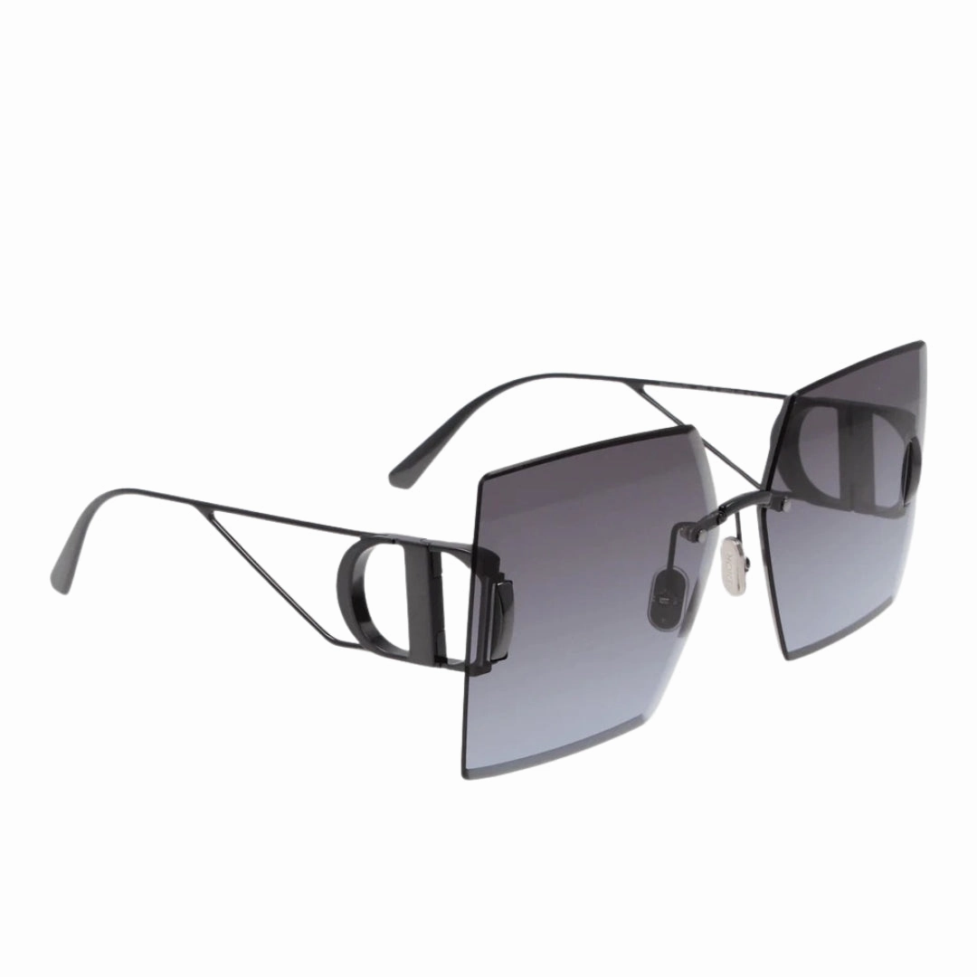 Dior 30Montaigne Shiny Gunmetal Frame Blue Lens Sunglasses