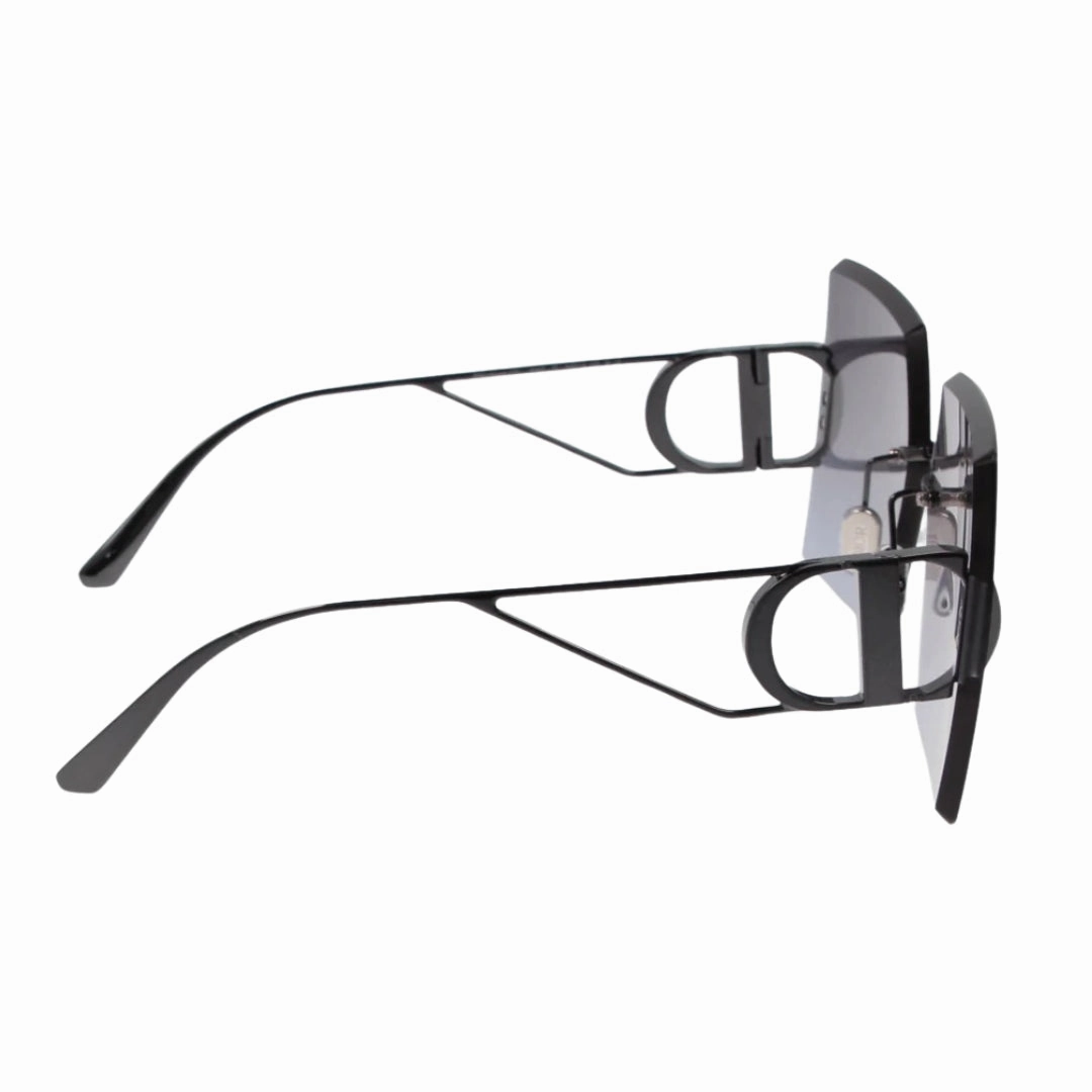 Dior 30Montaigne Shiny Gunmetal Frame Blue Lens Sunglasses