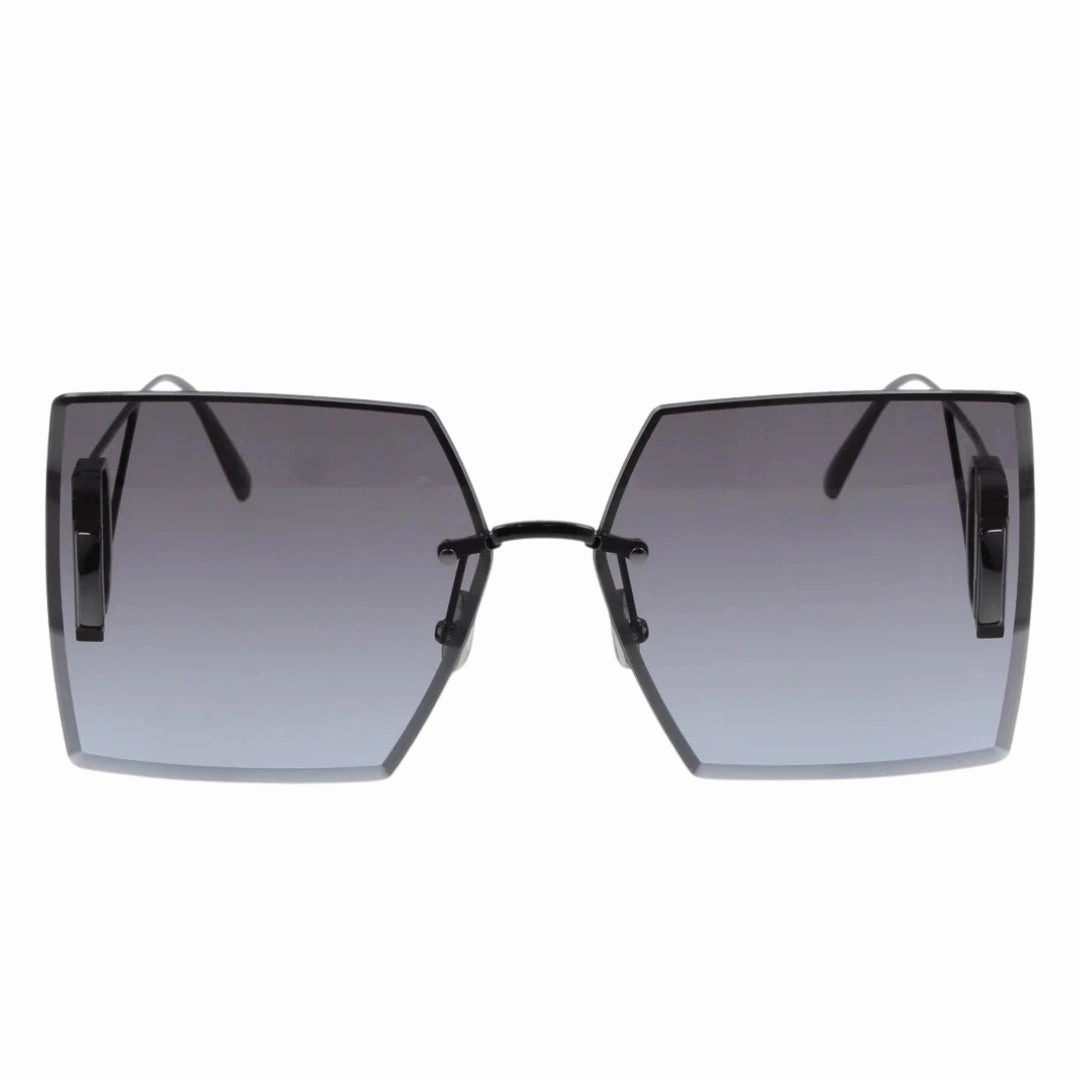 Dior 30Montaigne Shiny Gunmetal Frame Blue Lens Sunglasses
