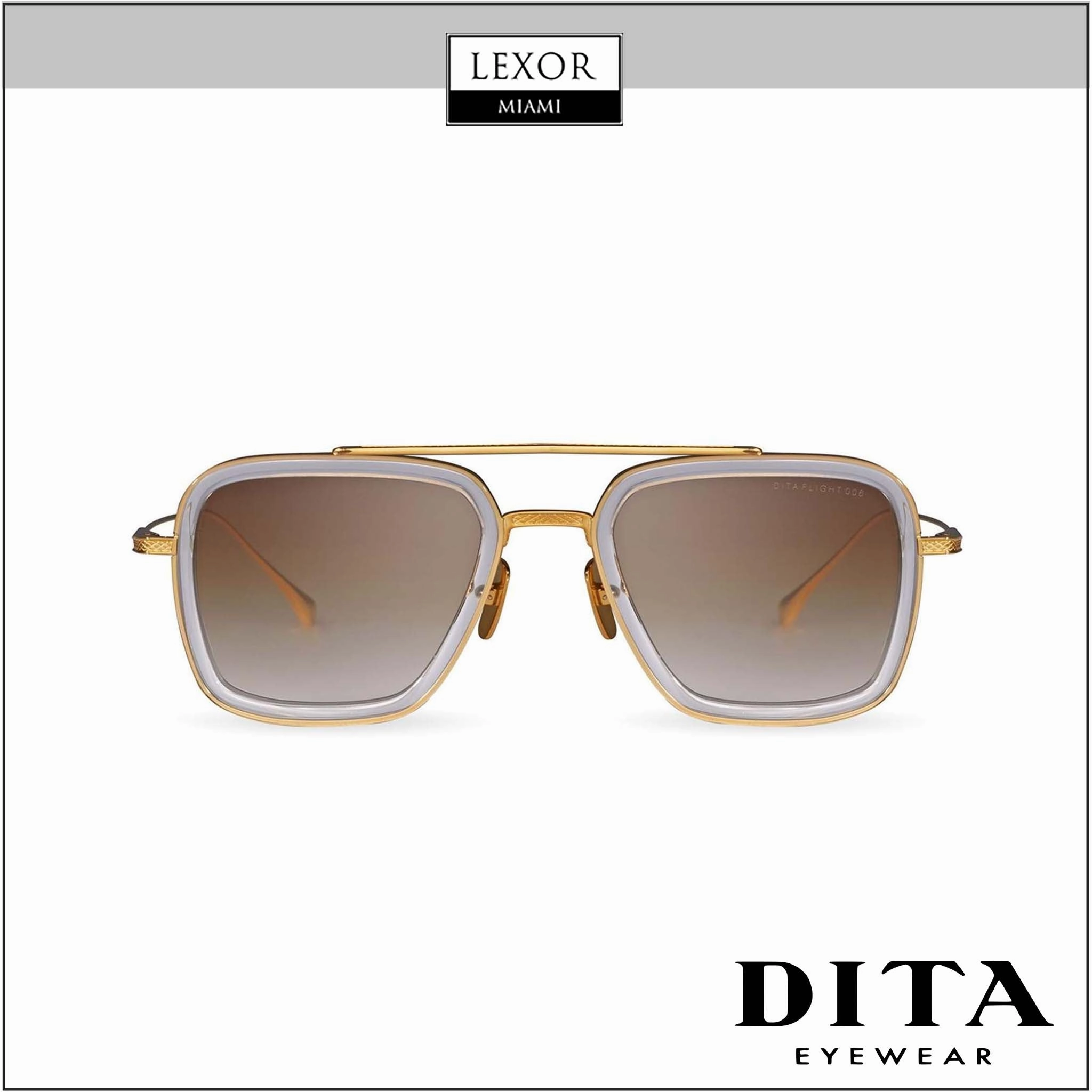 Dita 7806-L-CLR-GLD-52 Flight.006 Unisex Sunglasses