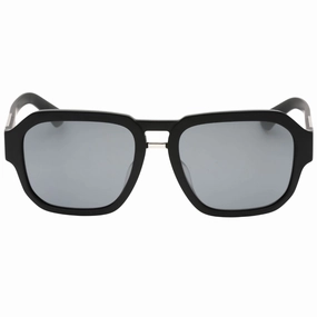Dolce & Gabbana Silver Grey Lens Matte Black Sunglasses