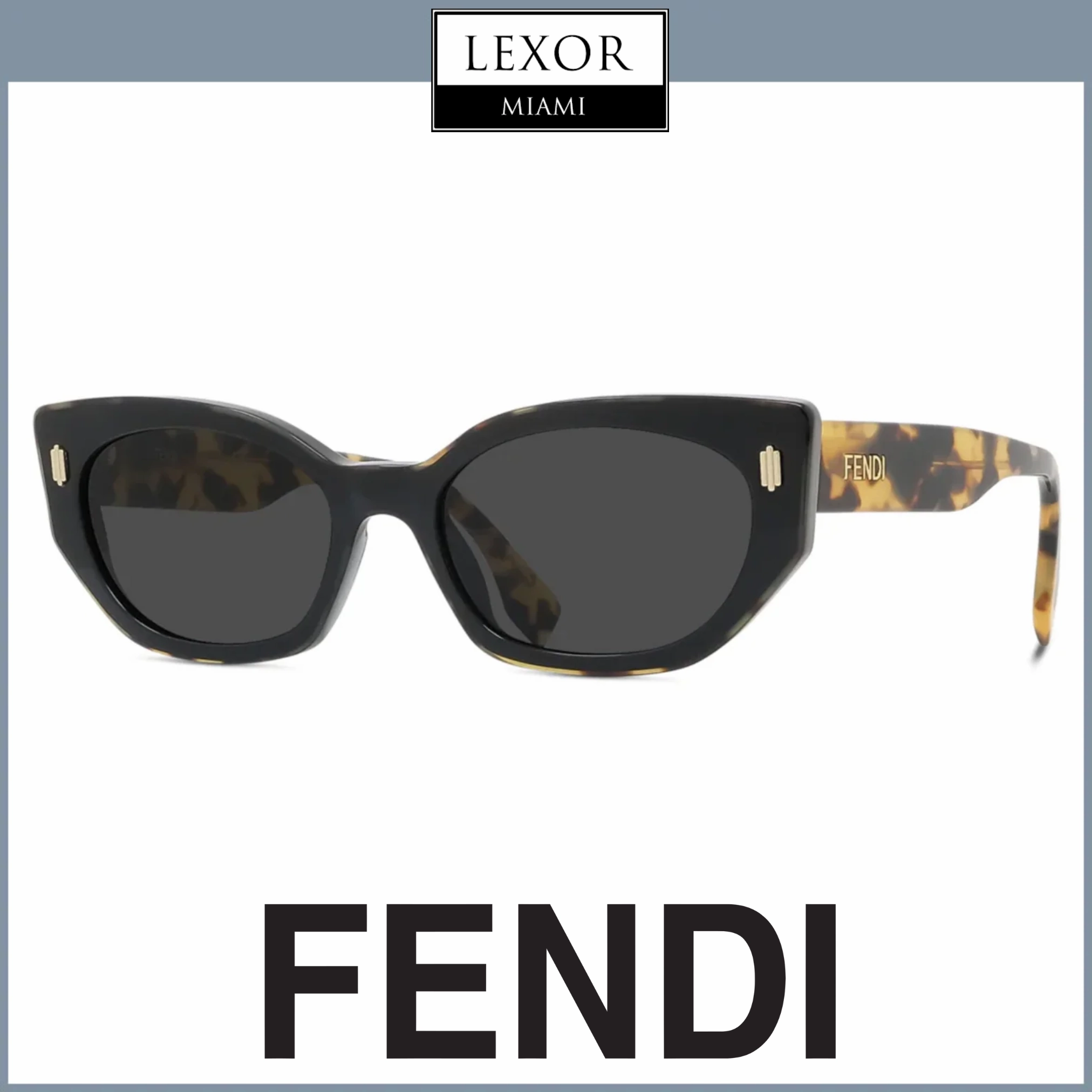 Fendi  FE40018I 01A 54 Sunglasses Unisex