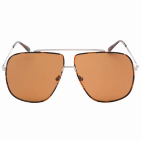 Guess Brown Lens Shiny Light Ruthenium Silver Sunglasses