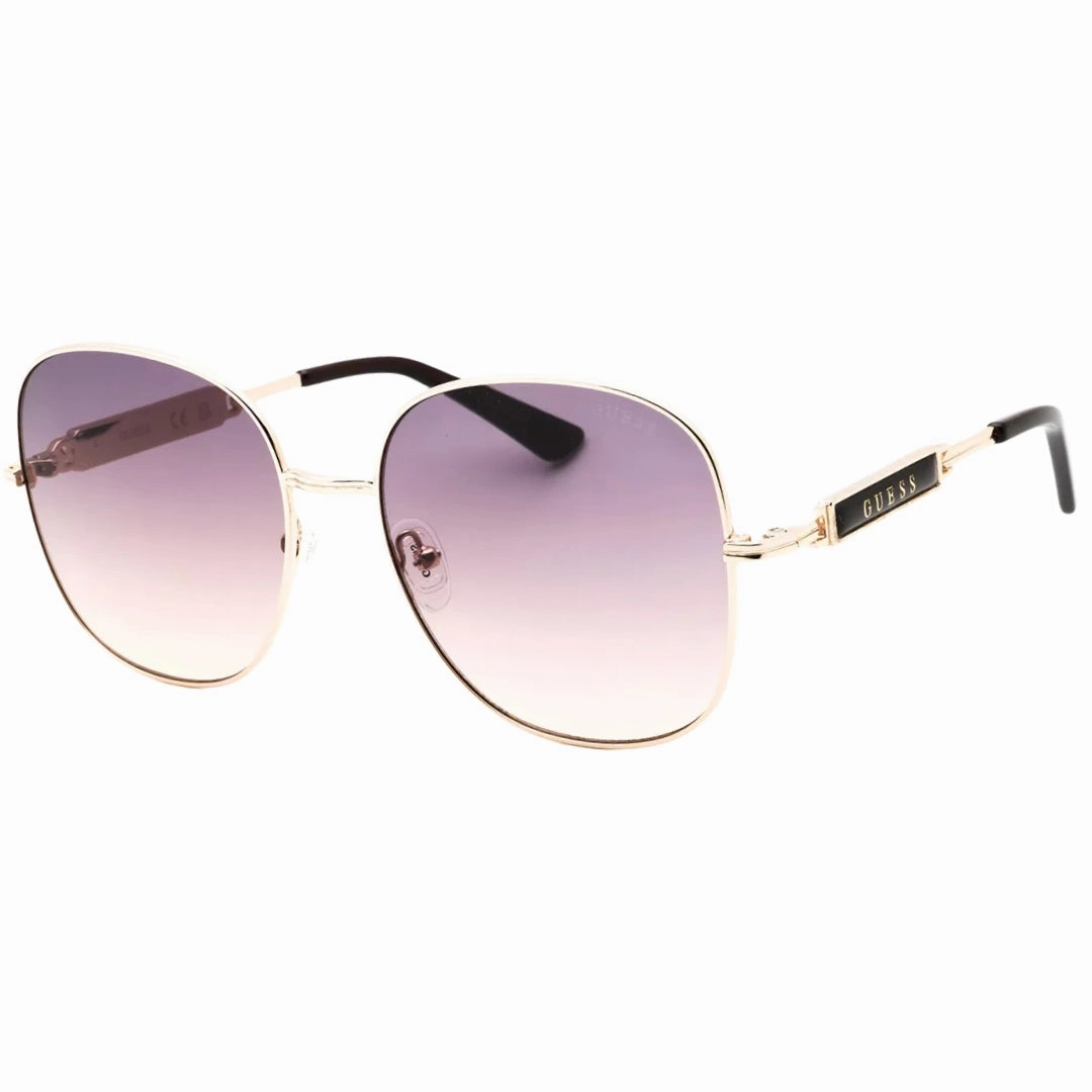 Guess Gold Frame Gradient Bordeaux Lensed Sunglasses