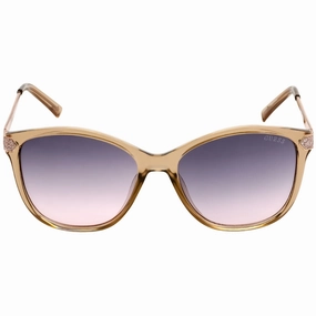 Guess Gradient Bordeaux Lens Shiny Beige Framed Sunglasses