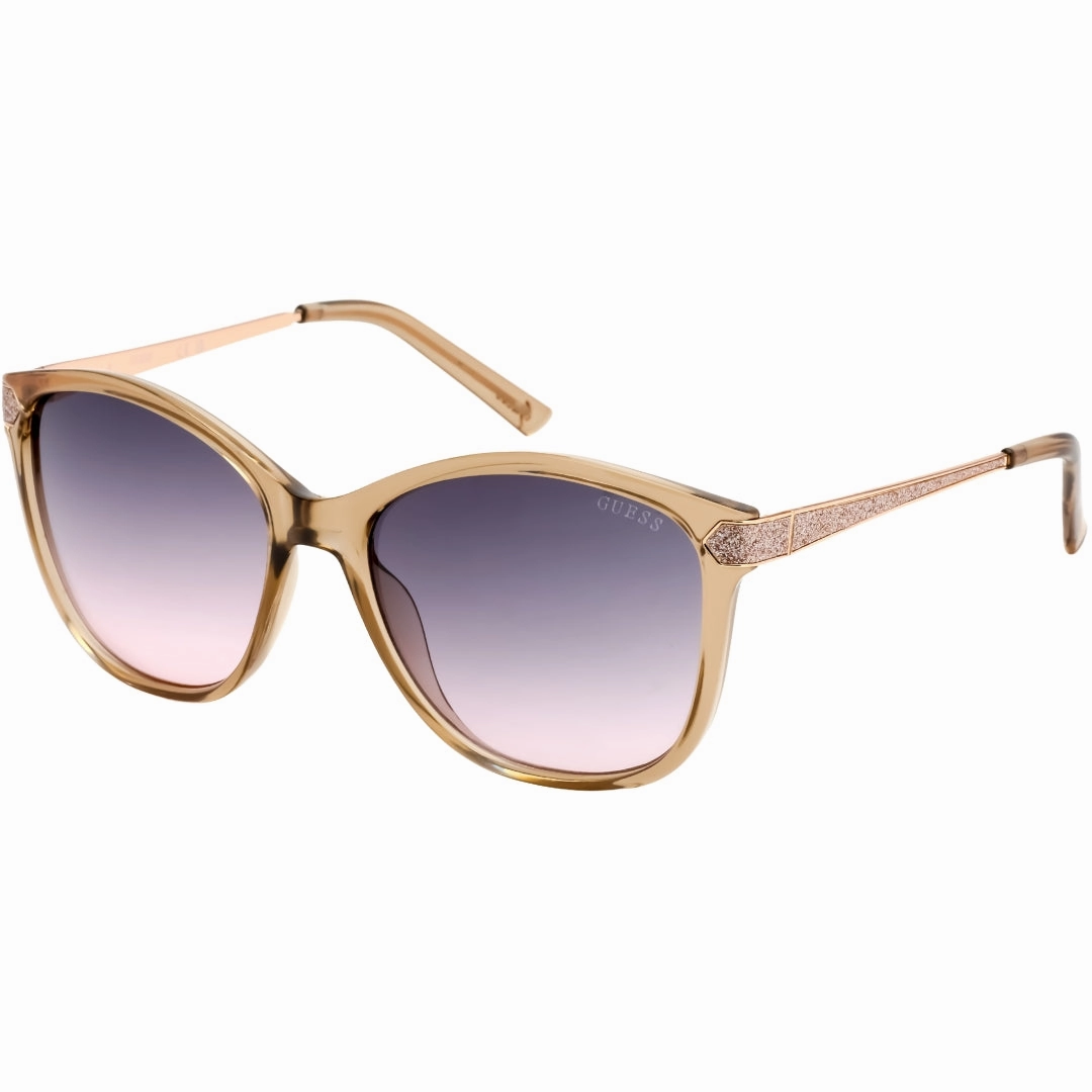 Guess Gradient Bordeaux Lens Shiny Beige Framed Sunglasses