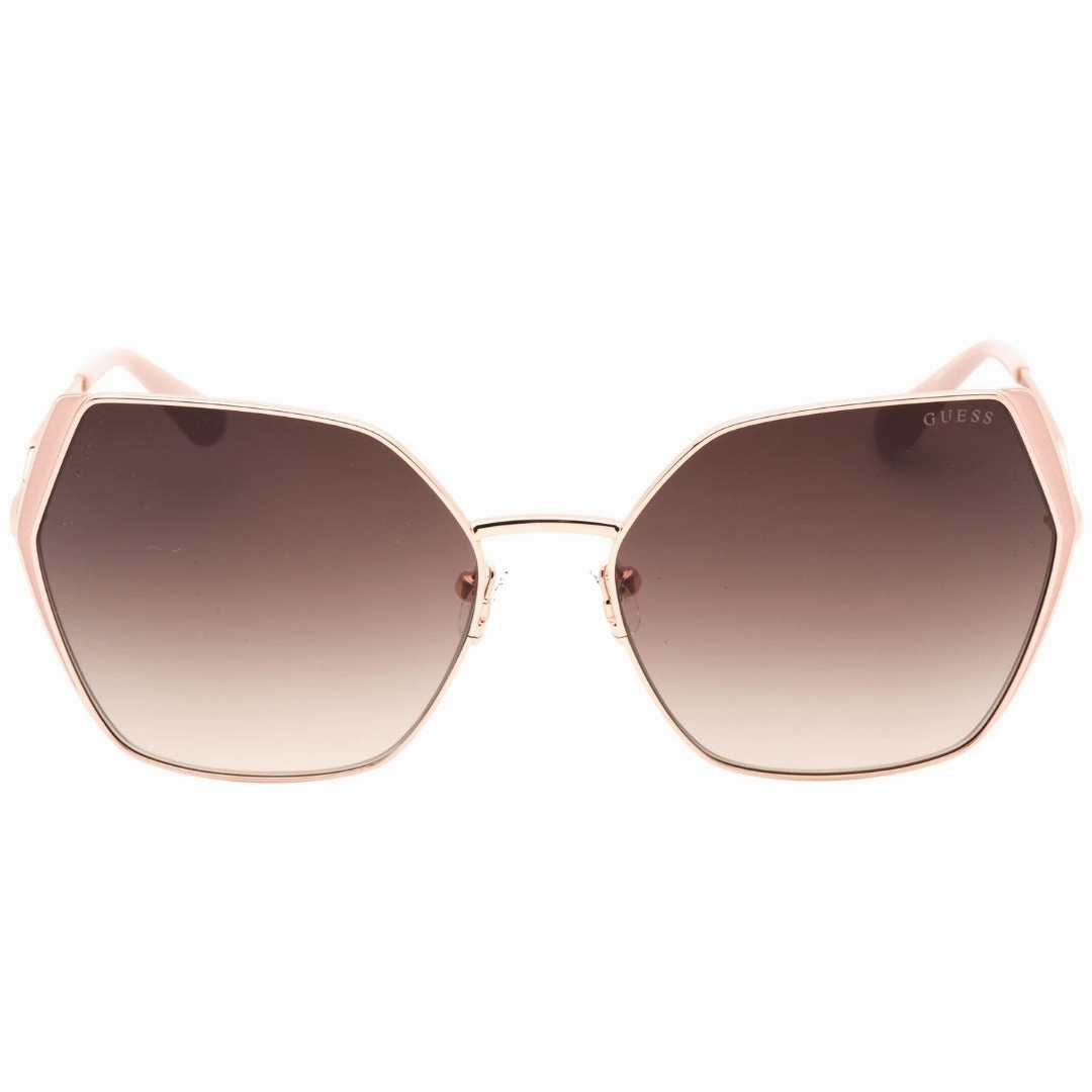 Guess Gradient Brown Lens Shiny Rose Gold Sunglasses