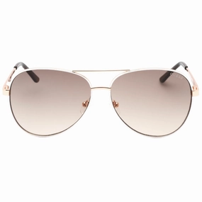 Guess Gradient Brown Lens White Framed Rose Gold Sunglasses
