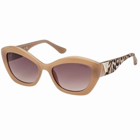 Guess Gradient Brown Lensed Shiny Beige Framed Sunglasses