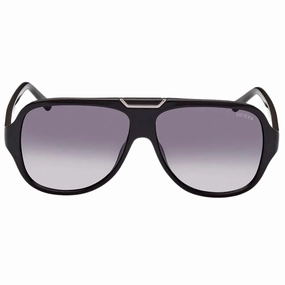 Guess Gradient Smoke Lensed Shiny Black Sunglasses