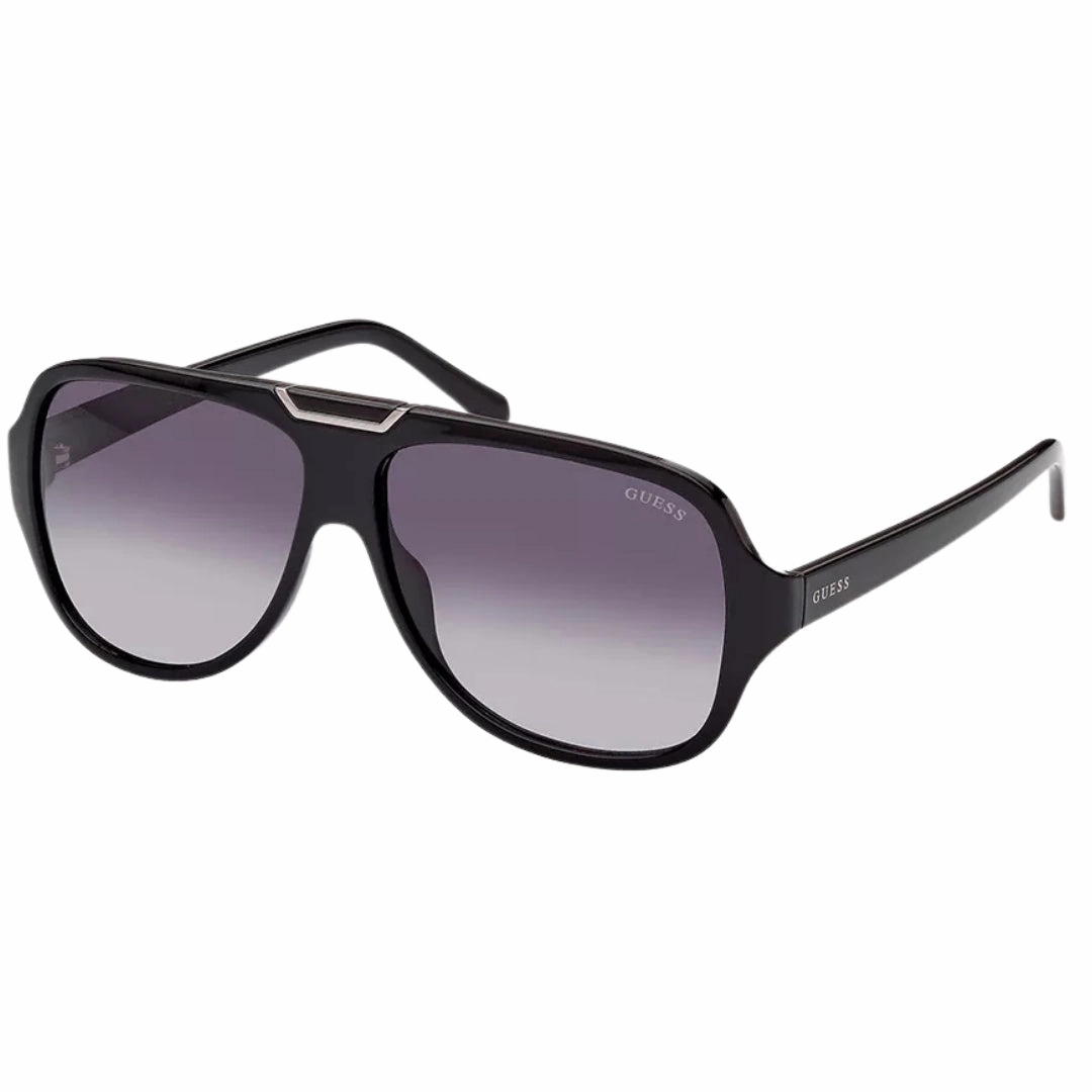 Guess Gradient Smoke Lensed Shiny Black Sunglasses