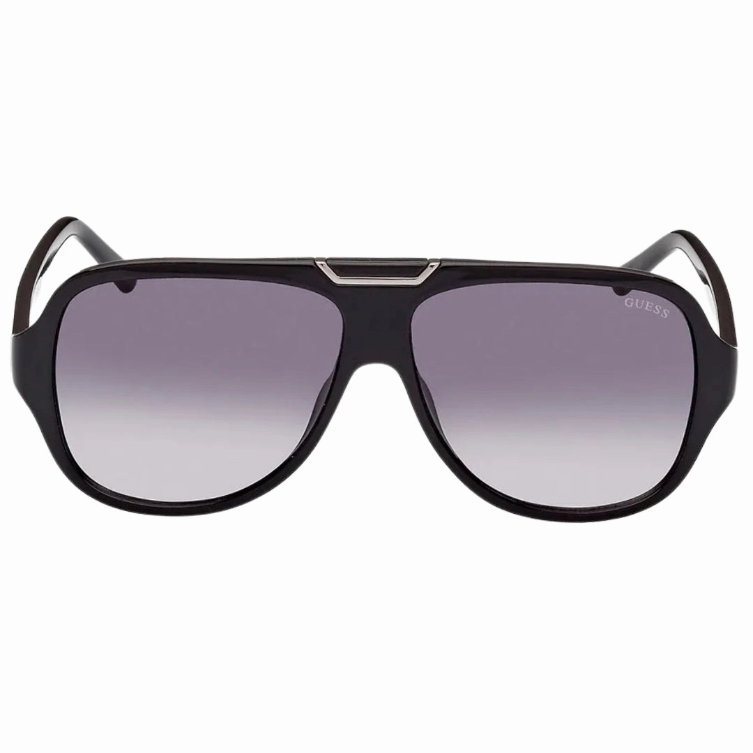 Guess Gradient Smoke Lensed Shiny Black Sunglasses