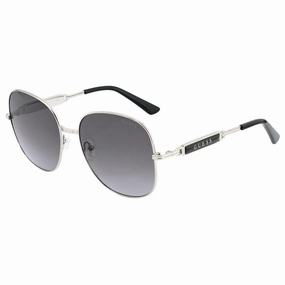 Guess Shiny Light Nickeltin Metal Frame Gradient Smoke Lens Sunglasses