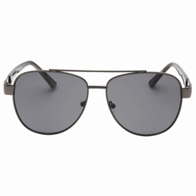 Guess Smoke Lens Shiny Gunmetal Silver Sunglasses