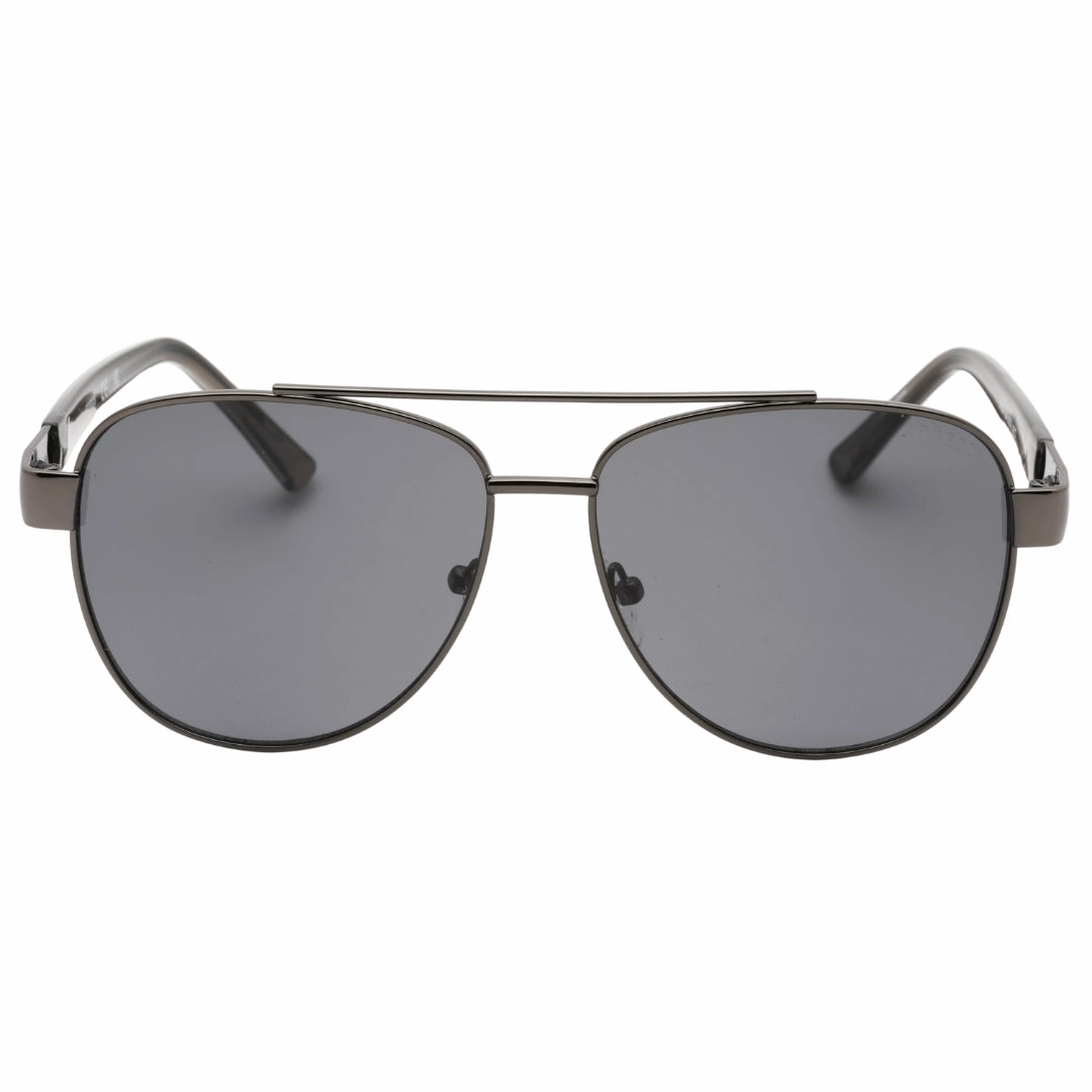 Guess Smoke Lens Shiny Gunmetal Silver Sunglasses