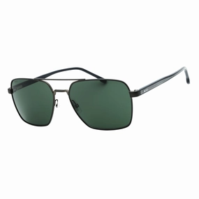 Hugo Boss Green Lens Matte Ruthenium Black Sunglasses