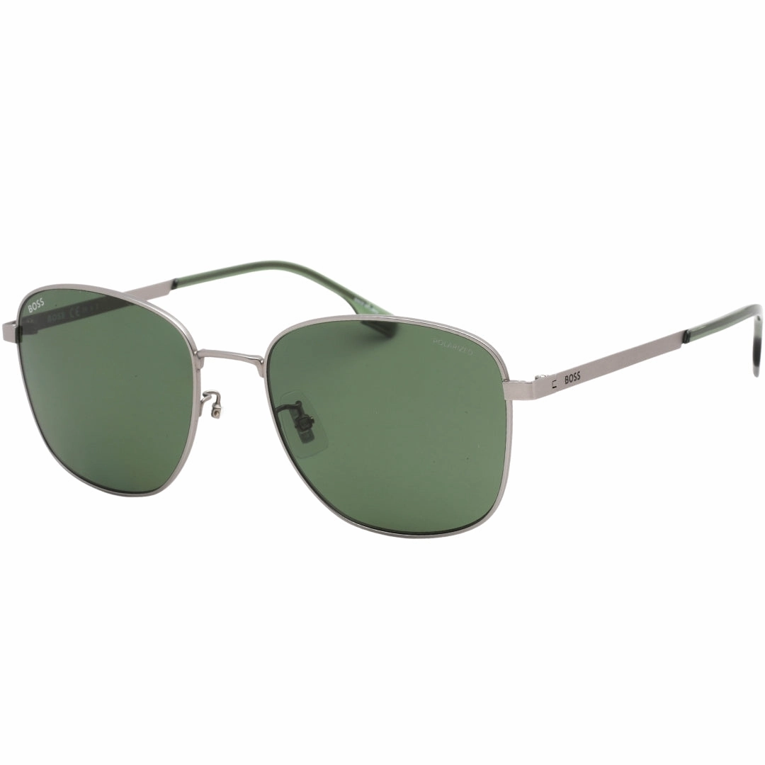 Hugo Boss Green Polarized Lens Matte Ruthenium Sunglasses