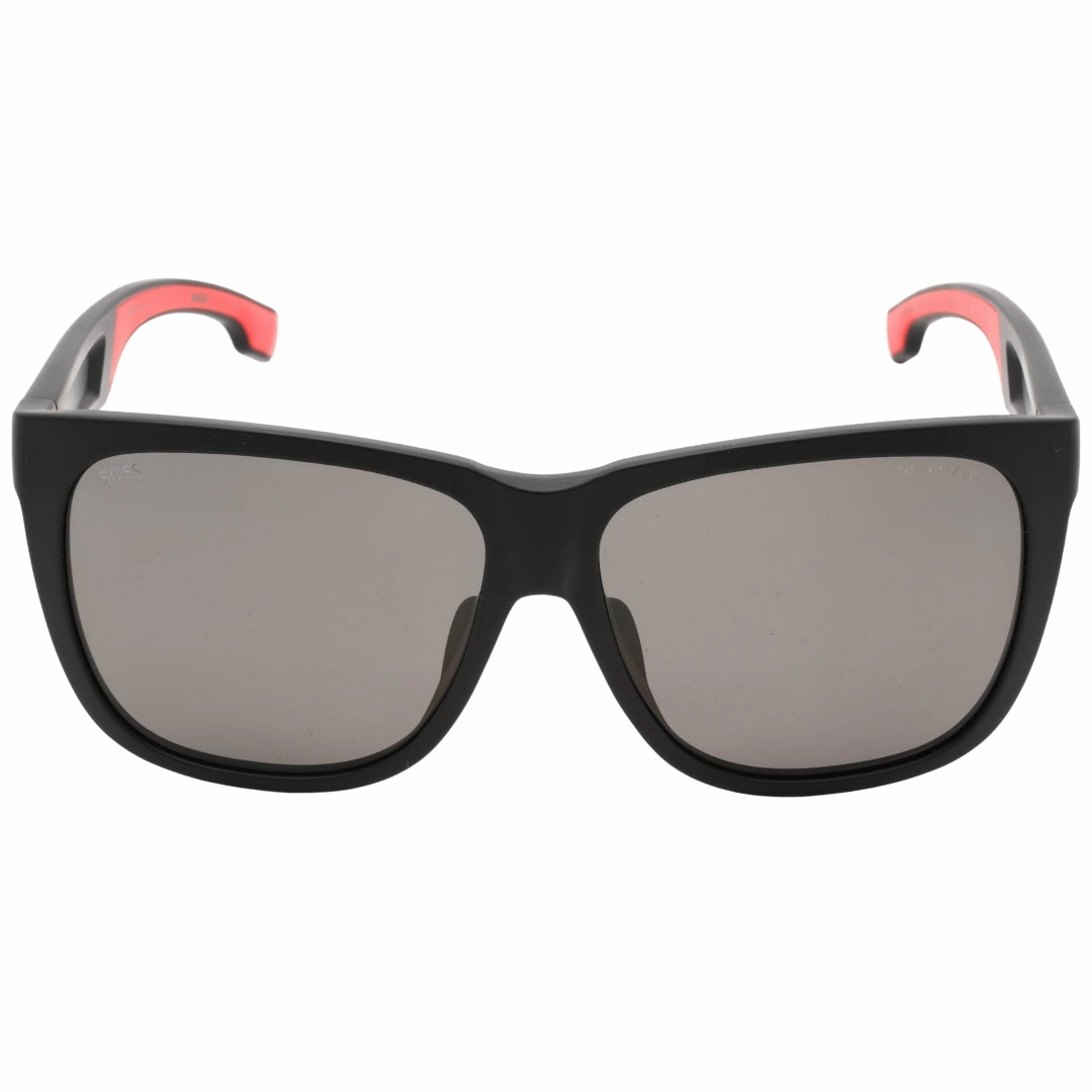 Hugo Boss Grey Polarized Lensed Black and Red Detail Sunglasses