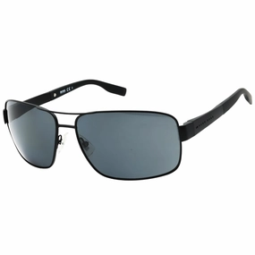 Hugo Boss Matte Black AH Gray Polarized Lensed Sunglasses