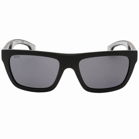 Hugo Boss Matte Black Frame Grey Lensed Sunglasses