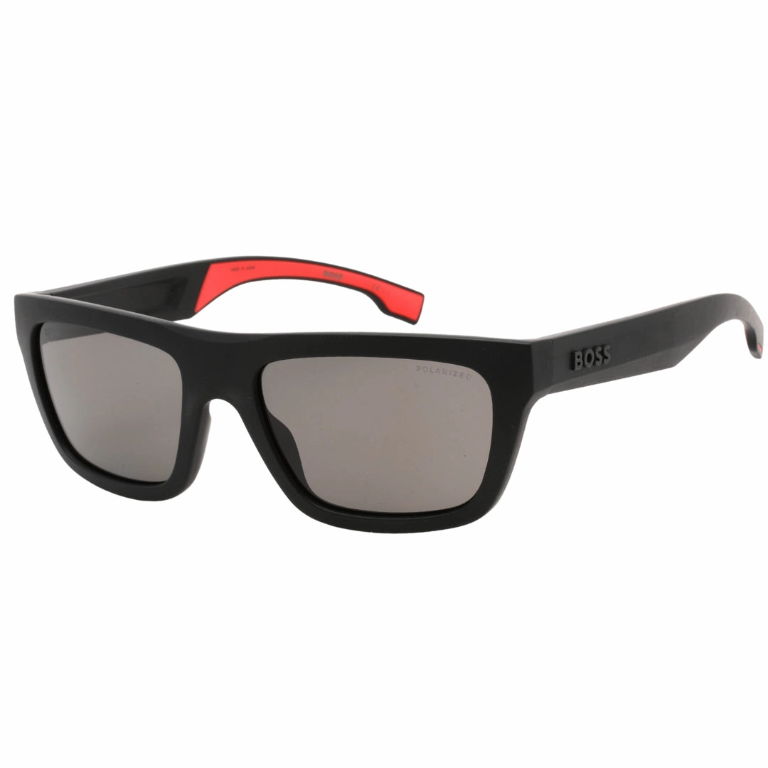 Hugo Boss Matte Black Grey Polarized Lens Sunglasses