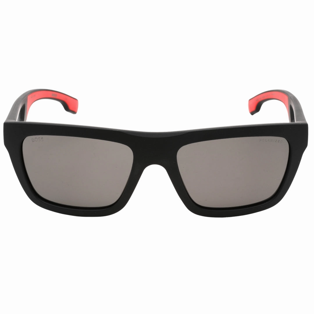 Hugo Boss Matte Black Grey Polarized Lens Sunglasses
