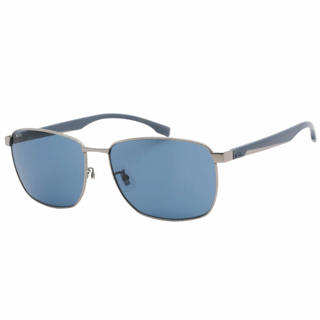 Hugo Boss Matte Ruthenium Metal Frame Blue Lens Sunglasses